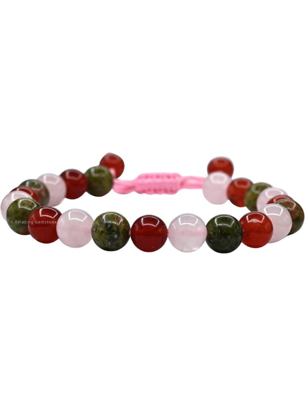 Fertility Gemstone Bracelet Set - Carnelian, Unakite, Rose Quartz for Luck